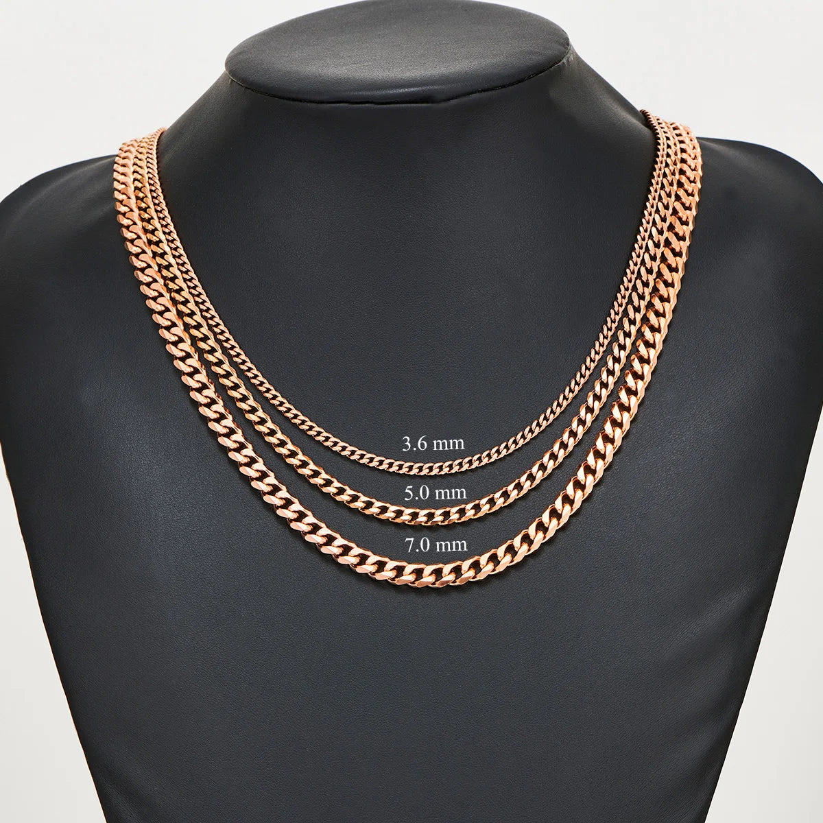 Rose Stainless Steel Cuban Link Chain