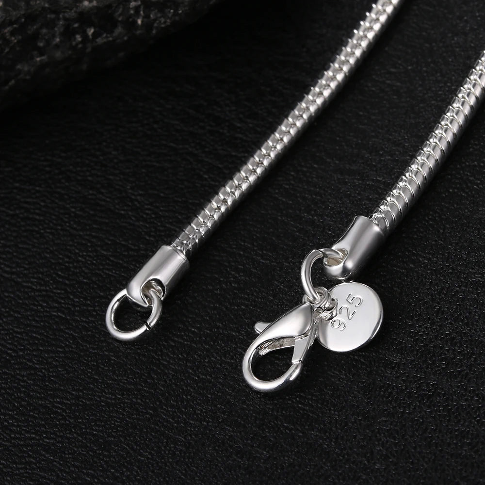 Sterling Silver Solid Snake Chain Necklace